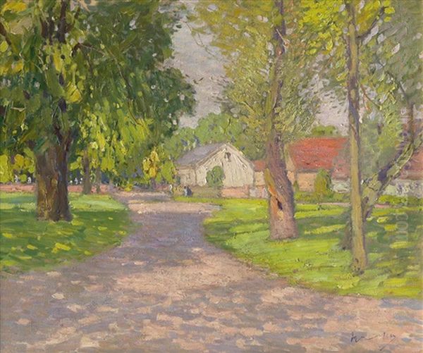 Kleine Gutshofe In Bornstedt Bei Potsdam Oil Painting by Max Uth