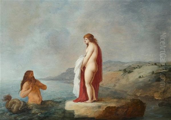 Glaucon And Scylla Oil Painting by Moyses van Uytenbroeck