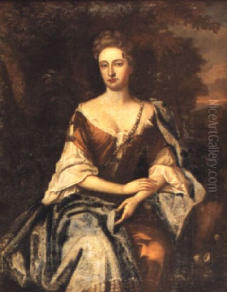 Portrait Of Mary, Mrs. Anthony Henley Oil Painting by Jan van der Vaardt