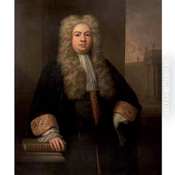 Portrait Of Lord Chief Justice Robert Raymond Oil Painting by John van der Vaart