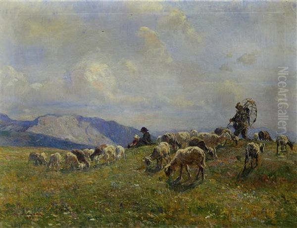 Pascolo Apuano Oil Painting by Alfredo Vaccari