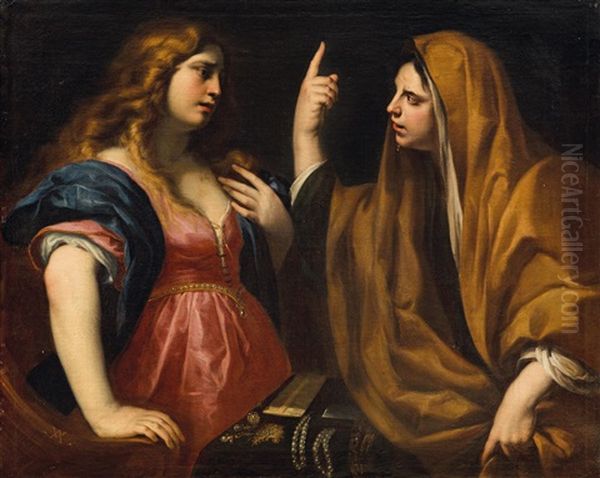 Martha And Mary Oil Painting by Andrea Vaccaro