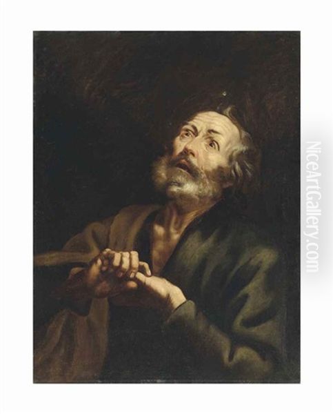 The Penitent Saint Peter Oil Painting by Andrea Vaccaro