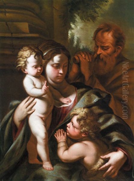 Die Heilige Familie Mit Dem Johannesknaben - Sacra Famiglia Con Il San Giovannino by Nicola Vaccaro