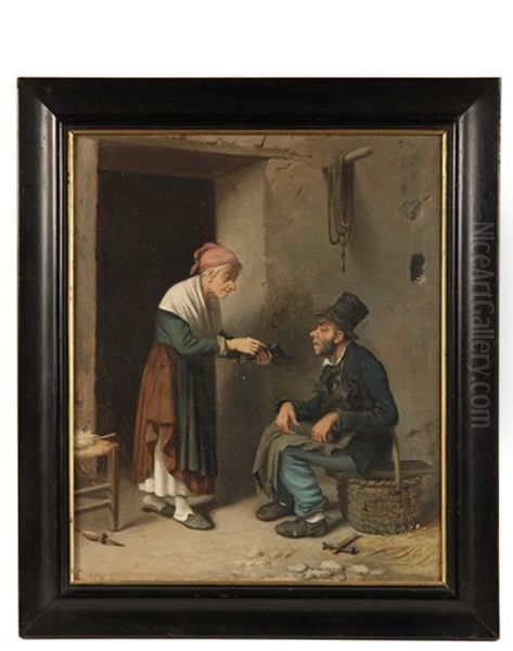 The Cobbler's Customer Oil Painting by Vincenzo Vaccaro