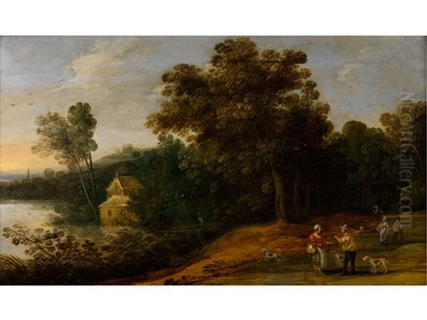 Landschaft Mit Reisenden Oil Painting by Lodewijk De Vadder