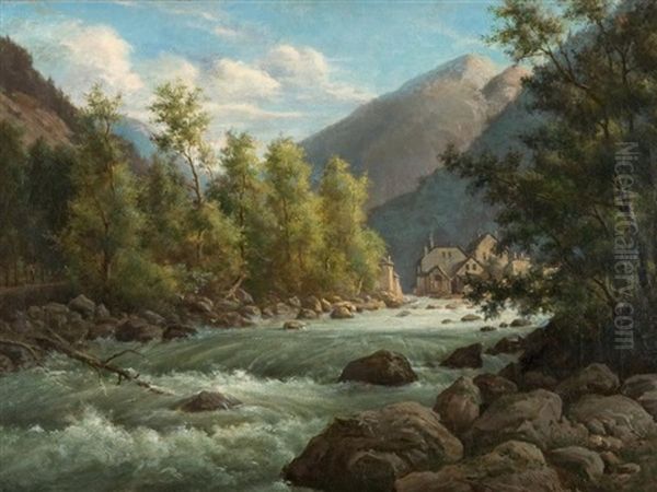 Torrent En Montagne Oil Painting by Louis Vagnat