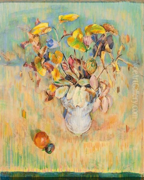 Blatter Und Bluten In Vase Oil Painting by Paul Vahrenhorst