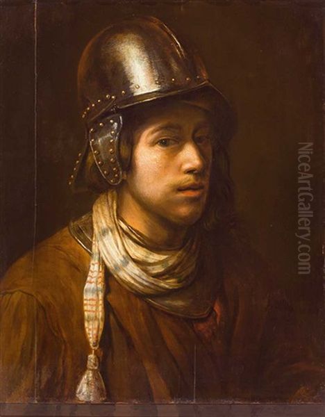 Portrait Eines Jungen Mannes Mit Helm Und Brustharnisch Oil Painting by Wallerant Vaillant