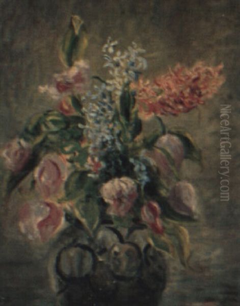 Vase De Fleurs Oil Painting by Valentine Synave Nicolaud (Fray) Val