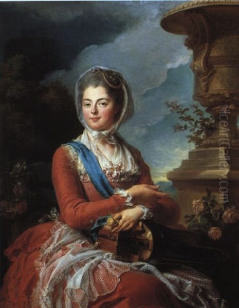 Portrait Posthume D'antoinette Ladoux, Epouse De Joseph-francois Gounon Oil Painting by Jean Valade