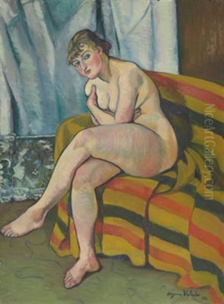 Nu Assis Sur Un Canape Oil Painting by Suzanne Valadon