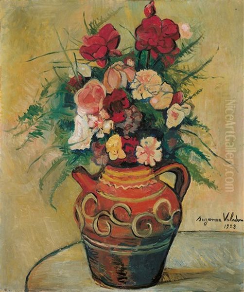 Blumenstrauss In Spanischem Krug Oil Painting by Suzanne Valadon