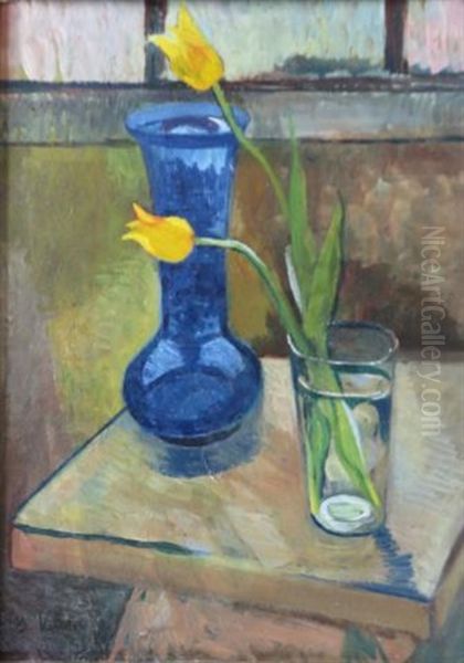 Nature Morte Aux Tulipes Oil Painting by Suzanne Valadon