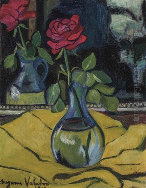 La Rose Au Miroir Oil Painting by Suzanne Valadon