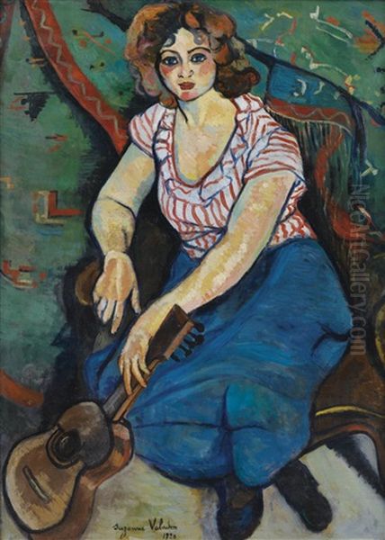 Femme A La Guitare Oil Painting by Suzanne Valadon