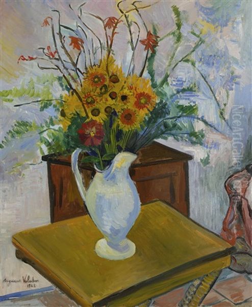 Les Marguerites Jaunes Oil Painting by Suzanne Valadon