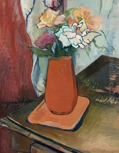 Les Roses Au Vase Orange, 1937 Oil Painting by Suzanne Valadon