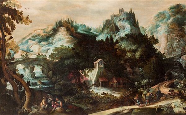 Paisaje Fantastico Con Figuras Oil Painting by Frederick van Valckenborch