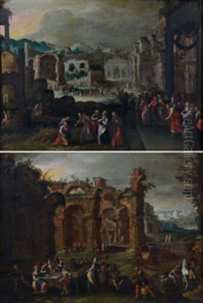 Le Festin Du Fils Prodigue Et Le Retour Du Fils Prodigue (2 Works) by Gillis van Valckenborch