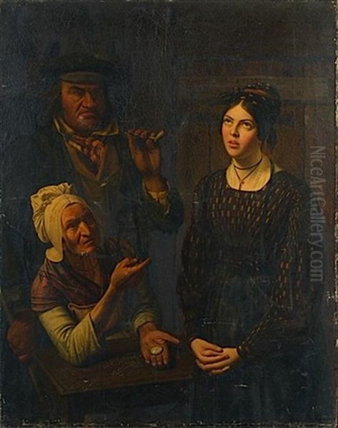 Le Retard De La Couturiere Oil Painting by Marquise Valdahon