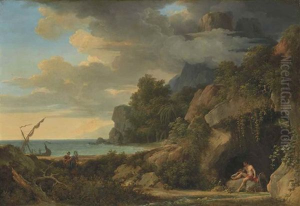 Philoctete Sur L'ile De Lemnos Oil Painting by Pierre Henri de Valenciennes