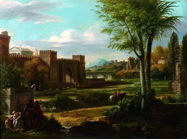 Paysage Des Environs De Rome Oil Painting by Pierre Henri de Valenciennes