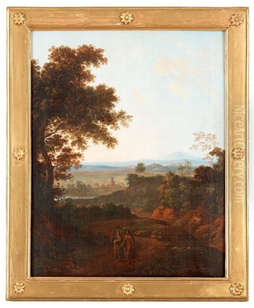 Italienskt Landskap Med Fransiskanermunkar Oil Painting by Pierre Henri de Valenciennes