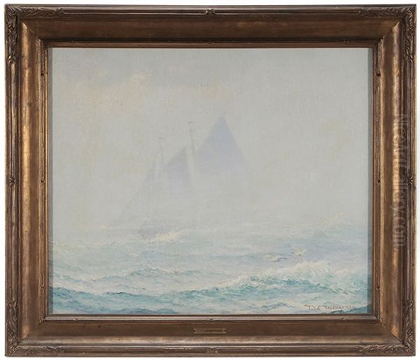 Yachting In The Mist Oil Painting by Theodore Victor Carl Valenkamph