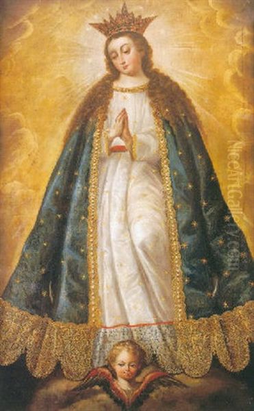 Inmaculada Concepcion Oil Painting by Diego Valentin Diaz