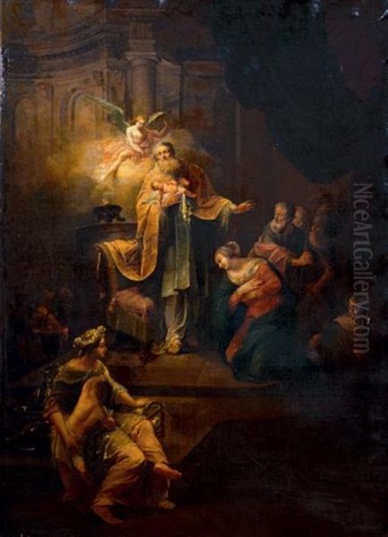 La Presentation De La Vierge Au Temple Oil Painting by Francois Valentin