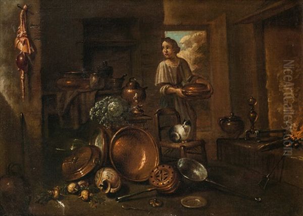 Kucheninterieur Oil Painting by Giovanni Domenico Valentino