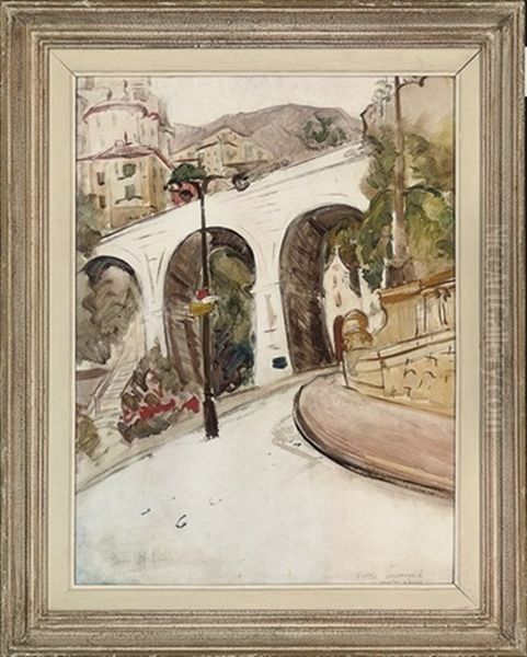 View Of St. Devote Church, Monte Carlo Oil Painting by Alberto Valenzuela Llanos