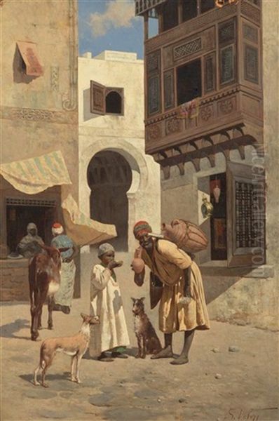 The Water Vendor Oil Painting by Silvestro Valeri