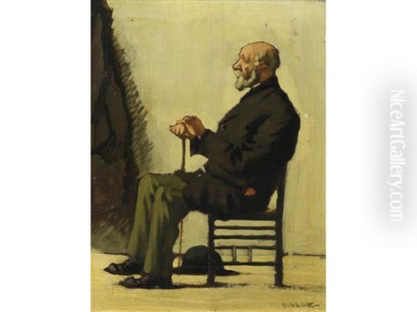 Portrait Of A Seated Gentleman Oil Painting by Adolphe Valette