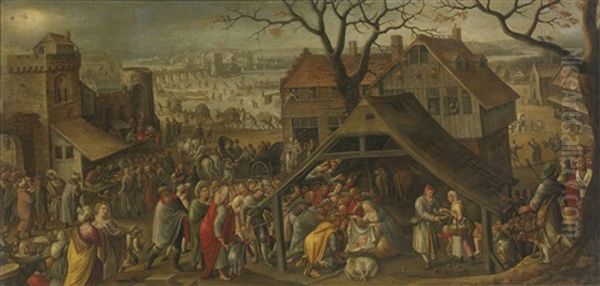 Adoration Of The Magi Oil Painting by Marten van Valkenborch the Elder