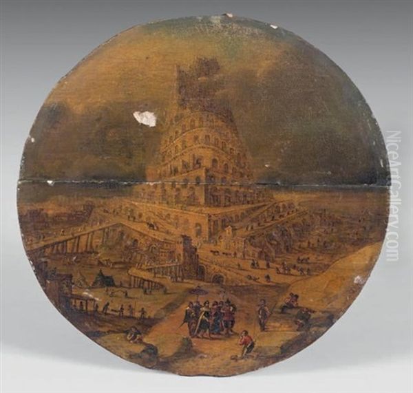 La Tour De Babel Oil Painting by Marten van Valkenborch the Elder