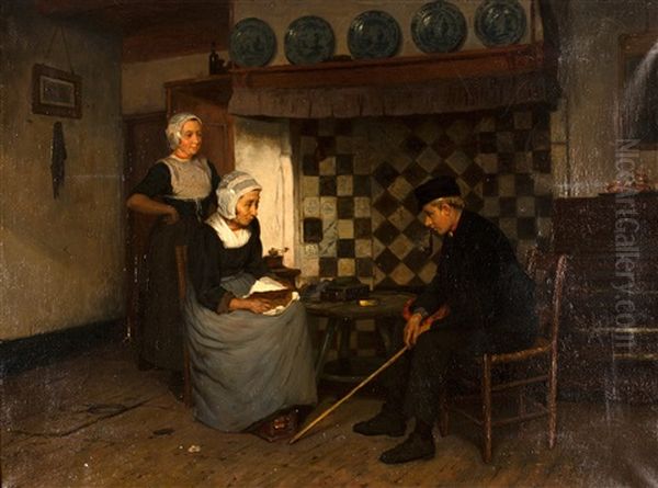 Interior Oil Painting by Hendrik Valkenburg