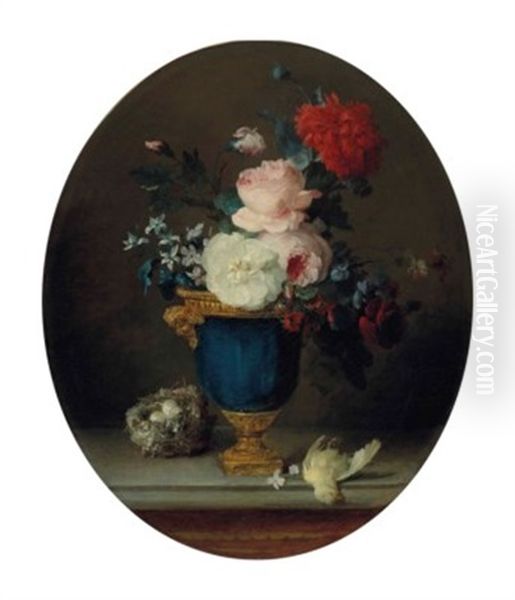 Bouquet Of Flowers In A Gilt-bronze Mounted Vase Oil Painting by Anne Vallayer-Coster