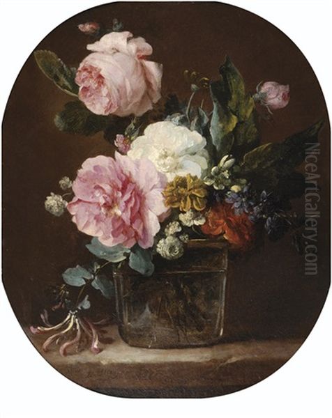 Bouquet De Fleurs Dans Un Vase Oil Painting by Anne Vallayer-Coster