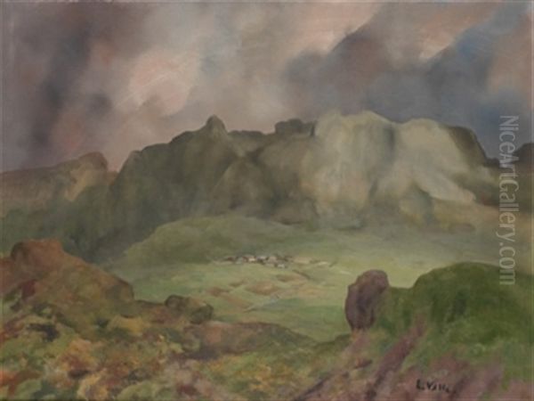 Paisaje Montanoso Oil Painting by Evaristo Valle