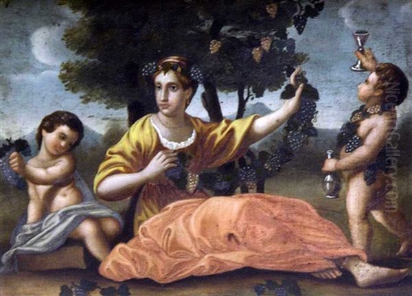 Allegorie Des Vendages Oil Painting by Pietro Della Valle