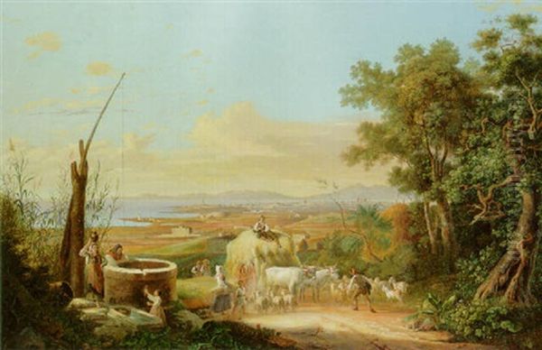 After The Harvest Oil Painting by Pietro Della Valle