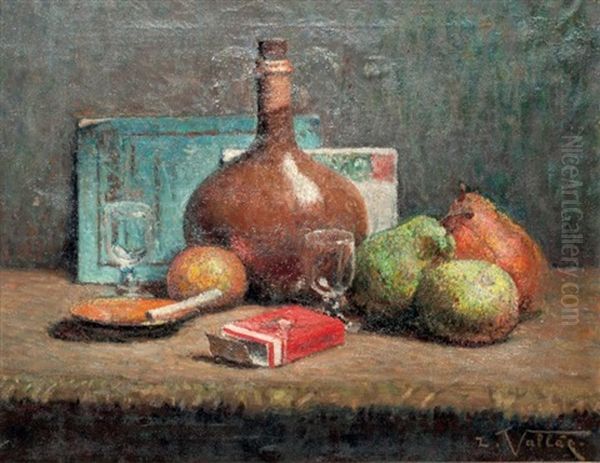 Nature Morte Au Paquet De Cigarettes Oil Painting by Ludovic Vallee