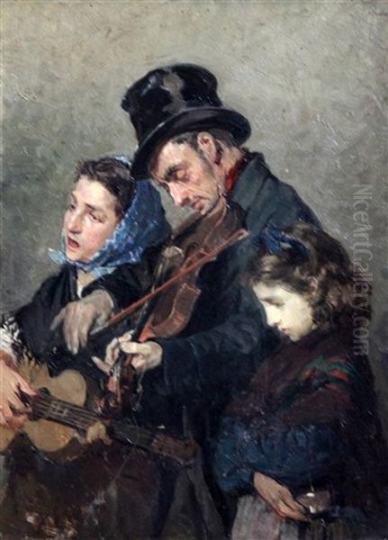 Street Musicians Oil Painting by Lorenzo Valles