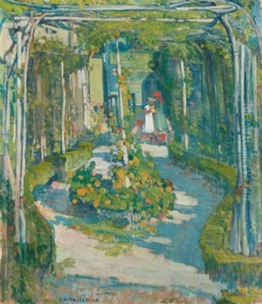 Jardin En Mai Oil Painting by Edouard Vallet