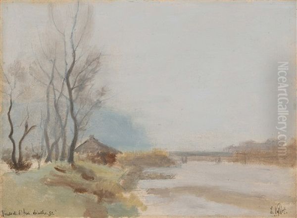 Bords De L'arve En Hiver Oil Painting by Edouard Vallet