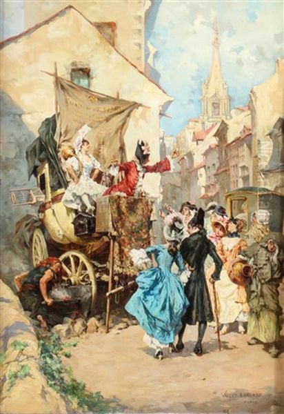 Street Scene Oil Painting by Edouard (Eugene Francois) Vallet