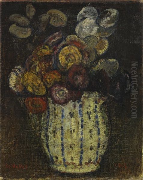 Bouquet Au Pot Oil Painting by Edouard (Eugene Francois) Vallet