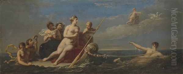 Le Triomphe D'amphitrite Oil Painting by Jacques Antoine Vallin